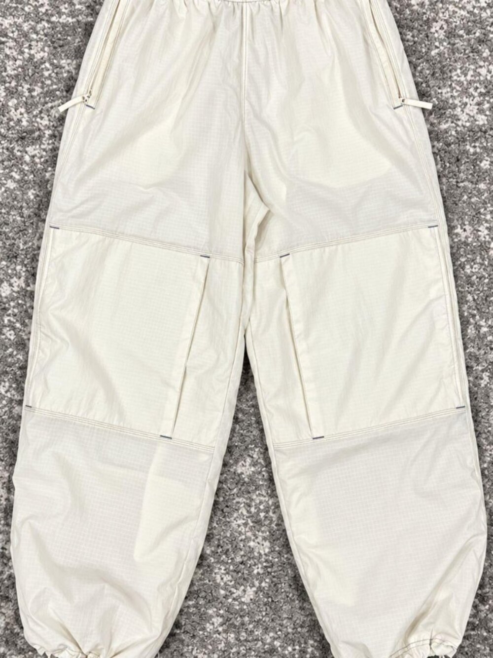Supreme x Nike White Ripstop Track Pants Red Swoosh Baggy Streetwear
